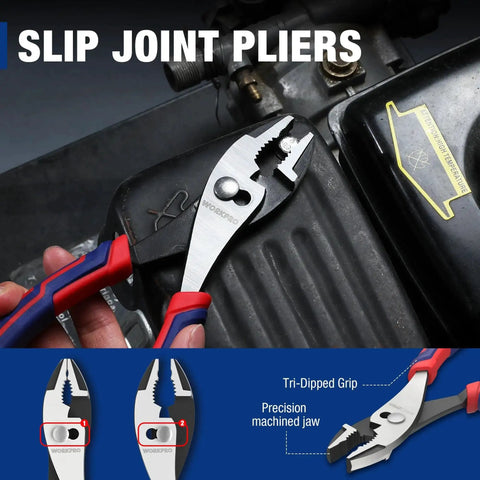 8 Inch Slip Joint Pliers With Large Soft Grip And Rust Prevention Finish used for automotive repair