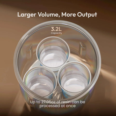 Top view of Airless Pro Resin Bubble Remover For Epoxy And UV Resin, showing 3.2L capacity chamber.