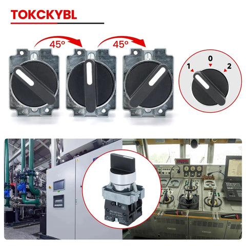 Beefed Up 22mm 3 Position Maintained Selector Switch 2NO 660V 10A Industrial Grade Metal Head IP65 control panel use