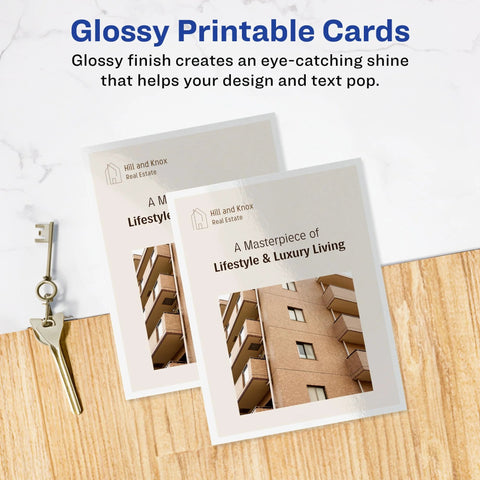 Postcard Templates For Inkjet And Laser Printers 4.25 By 5.5 Inches Glossy White 100 Blank Cards Micro Perforated For Easy Separation