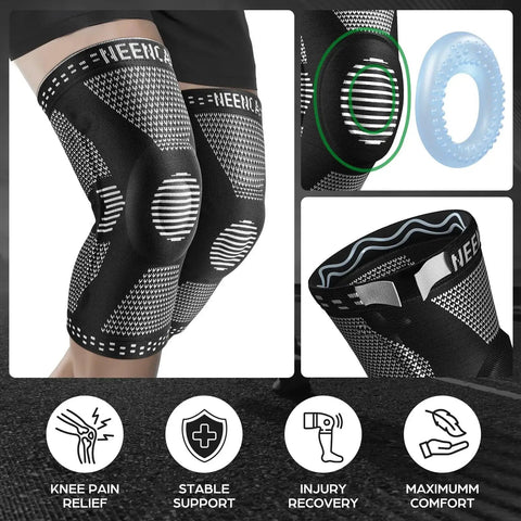 Professional Knee Brace With Patella Gel Pad And Side Stabilizers, Medical Grade Compression Sleeve for ACL PCL Meniscus Injuries
