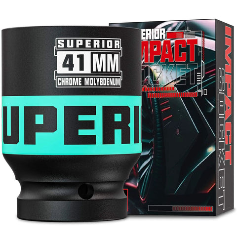 1 Inch Drive Impact Socket 41 Mm Deep 6 Point Axle Nut Socket Built From CR MO Chromium Molybdenum Alloy Steel
