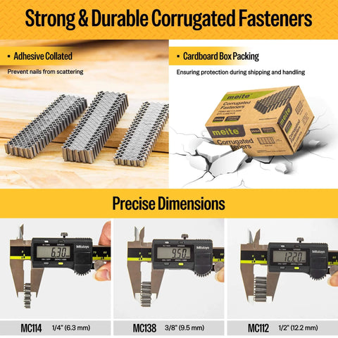 Corrugated W Shape Fasteners Staples 25 Gauge 1 Inch Crown 3 Eighths Inch Length Bright Finish 5000 Count Case for woodworking