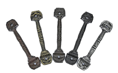 Sliding Barn Door Handles Set Of 4 In Dark Brown Cast Iron With Vintage Rustic Finish Long Gate Pulls variety