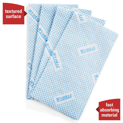 CriticalClean High Capacity Heavy Duty Foodservice Cloths Quarterfold Towels Blue 300 Sheets Per Box Durable Absorbent Kitchen Cleaning Wipes