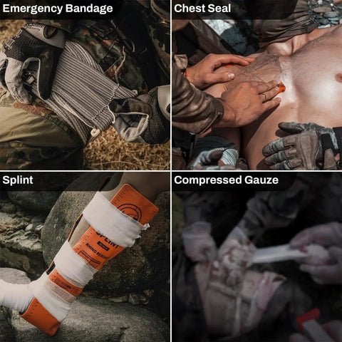 Emergency medical procedures using IFAK Trauma Kit With CAT Tourniquet For Military Combat And Everyday Readiness MOLLE Pouch