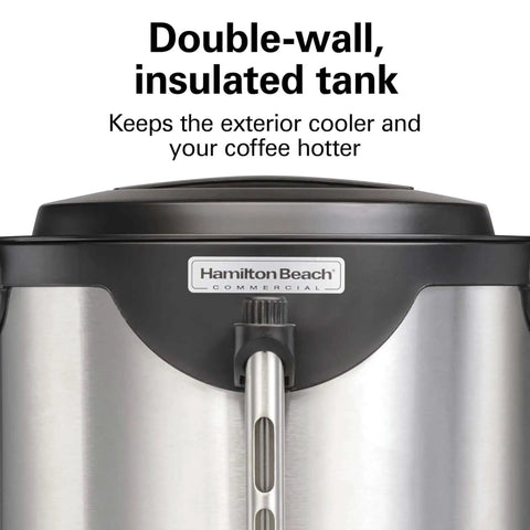 Commercial 40 Cup Stainless Steel Coffee Urn With No Touch Dispensing Double Wall Thermal Carafe 120V NSF Certified Fast