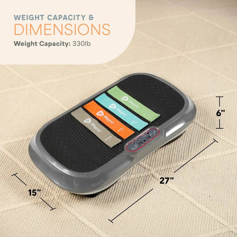 Waver Vibration Plate Exercise Machine With High Intensity Full Body Vibration, dimensions 27x15x6 inches, with loop bands