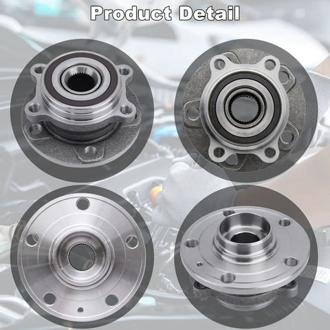 Two Front And Rear Wheel Hub Bearing Assemblies 513253 Direct Replacement Kit for VW Beetle Golf Jetta Passat Tiguan and Audi
