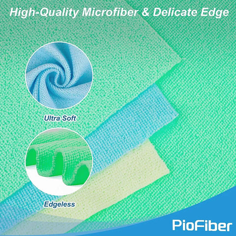 Edgeless Microfiber Towels 20 Pack For Car Detailing And Home Cleaning 12 By 12 Inch No Fuss Reusable Lint Free Streak Free