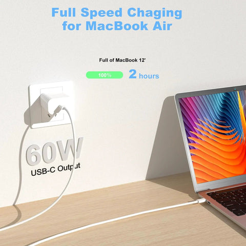 Apple USB C To USB C Cable 2 Pack 10ft Fast Charge 60W For iPhone 16 17 Pro connected to MacBook Air charging