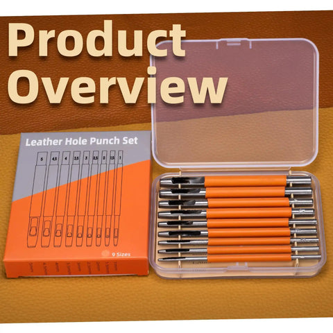 Nine Size Hole Punch Set For Leather Belts And Crafting Heavy Duty Steel With Quenching Process Includes 1mm To 5mm Holes Kit