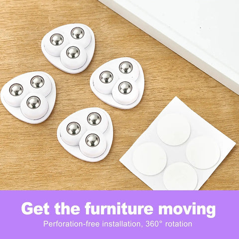 8 Pack Self Adhesive Kitchen Appliance Casters 360 Degree Swivel For Smooth Mobility Of Countertop Appliances And Small Furniture White Finish