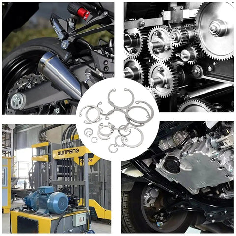 Internal Snap Ring Assortment Kit, 200Pcs 304 Stainless Steel Circlip Retaining Rings, 8mm to 26mm Sizes for machinery maintenance