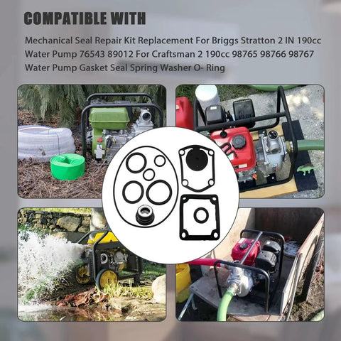 Pro Grade Mechanical Seal Repair Kit For Predator 212Cc 2 Inch Semi Trash Water Pump with gaskets and parts shown in use