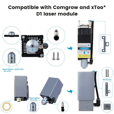 Air Assist Pump Kit For Laser Cutter, Engraver, And CNC Systems With Adjustable 30 LPM Flow To Eliminate Smoke And Dust components layout