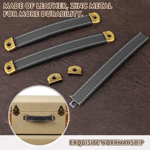 Leather Drawer Pulls Set Of 3 Pieces With Mounting Screws For Cabinets Luggage Handles And Trunk Replacement Modern Leather Knobs In Three Lengths 122mm 155mm 191mm Includes 3 Pulls And 6 Screws For Easy Installation Durable Leather Finish.