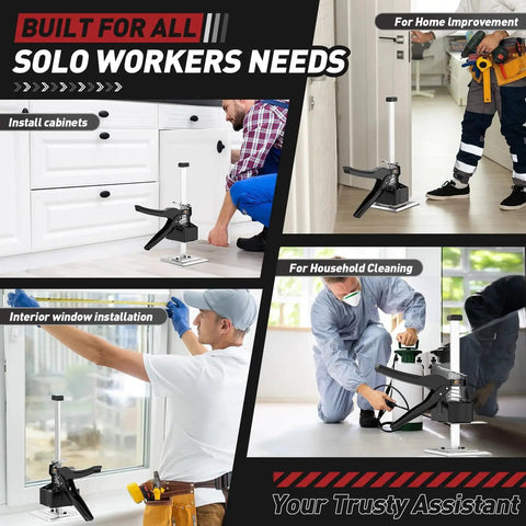 Labor Saving Arm Jack Handle 2 Pack for Lifting Tile Locating Height Adjustable shown lifting cabinets and windows