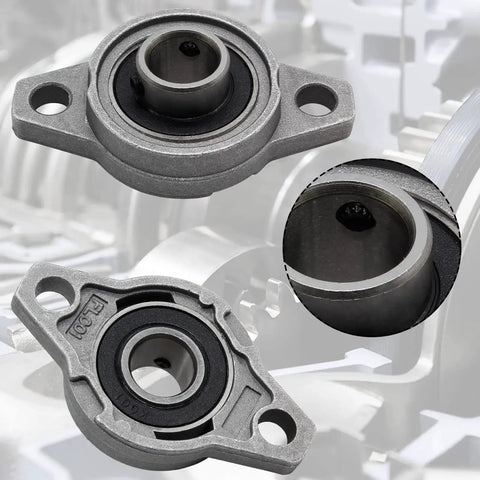 Four Pack Pillow Block Bearings With 12mm Bore Self Aligning Flange Mounted Zinc Alloy KFL001 For Durable Quiet Easy Install