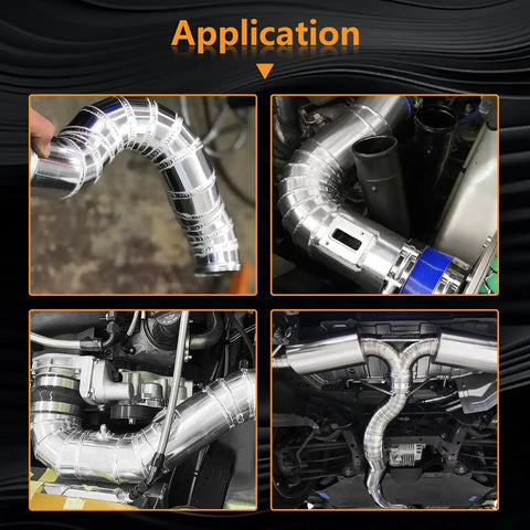 Installed 304 Stainless Steel Pie Cuts 3 Inch Polished Deburred Exhaust Cutouts 5 Pcs in various car applications