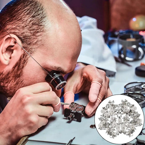 Watchmaker using 100 Pcs Watch Battery Clamp Screws Replacement Micro Screws Kit For Watch Repair And Jewelry Tool Set Universal Fit