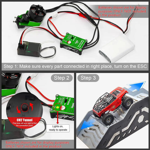 2204 2400KV Brushless Outrunner Motor With Transmission And 30A Mini ESC For SCX24 Remote Control Crawler setup steps