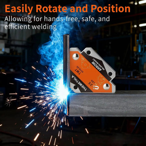 Heavy Duty Magnetic Welding Magnets Set Four Pieces, Each Holds Up To 25 Lb, Pro Grade Adjustable 45 90 135 Degree Angled Clamps For Welding Projects