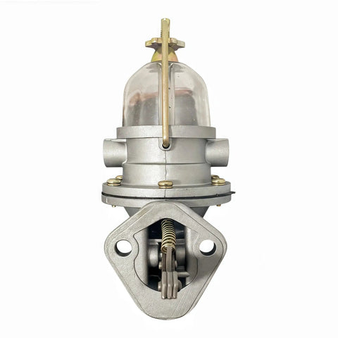 Front view of mechanical fuel pump with glass bowl for Willys Jeep 134 L Head and F Head engines compatible with MB GPW CJ series.