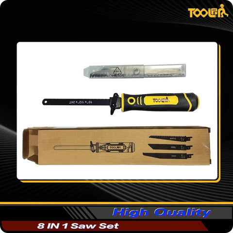 All in One 8 in 1 Multi Blades Hand Saw for Drywall and More with Quick Change Blades Hacksaw Jab Saw package