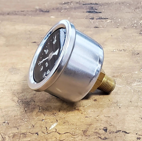 60 Psi Oil Pressure Gauge For Motorcycles With Silicone Filled Vibration Dampening And Shock Proof Stainless Steel Case
