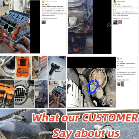Customer reviews and images of 14Pcs Screw Extractor And Left Hand Drill Bits Set For Removing Stripped Screws And Broken Bolts.