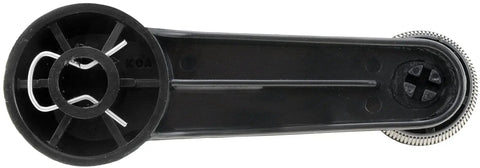 Underside view of black window crank handle replacement for Honda vehicles, showing durable construction and original equipment function.