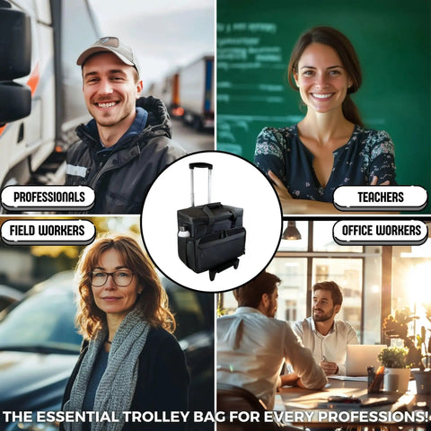 Rolling Teacher Tote Bag With Wheels And Laptop Compartment for school, field workers, professionals, teachers, and office workers.