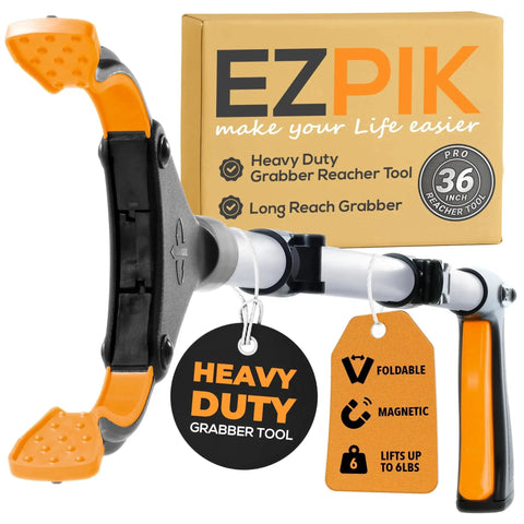 36 Inch Folding Reacher With Magnetic Tips And 360 Degree Rotating Jaw For Seniors And Disabled EZPIK Pro Heavy Duty Grabber Tool