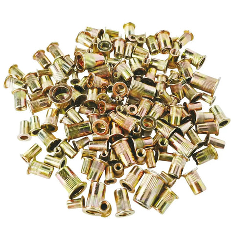 850 Piece Metric Rivnut Kit For Metal DIY Projects Includes M3 To M10 Rivnuts In Six Sizes With Zinc Coated Carbon Steel Construction