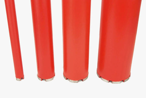 Diamond Wet Core Drill Bit Set For 1 To 4 Inch Holes With One And One Quarter Inch 11 UNC Threaded Core Bits For Concrete Masonry Rebar Asphalt Brick And Rock BLUEROCK Tools