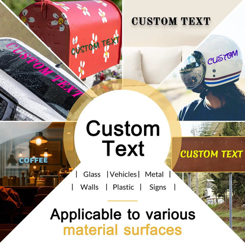 Custom Vinyl Letter Stickers And Decals For Your Ride Cars Trucks Boats And More Personalize With 20 Colors And 20 Fonts For Names Slogans Or Any Text sized for various surfaces like glass and metal.