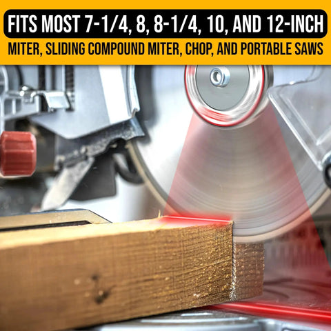Miter Saw Laser Guide For Miter And Portable Saws, Universal 7-1/4 To 12 Inch Compatibility, precise laser alignment on wood