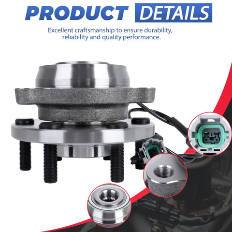 Image of Two Pack Front Wheel Hub Bearing Assembly With ABS For 4WD Nissan Frontier 2005 2015 And Pathfinder 2005 2012