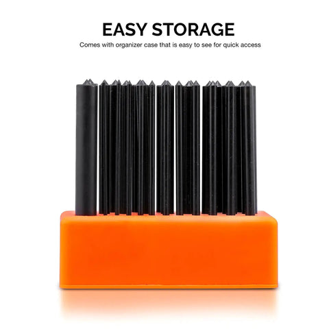 Transfer Punch Set With Premium Heat Treated Alloy Steel Punches 28 Piece Hole Punch Kit in orange organizer for easy storage.