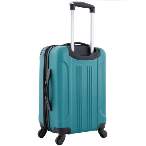 Teal 22 Inch Expandable Hardside Spinner Carry On Luggage With Durable ABS Shell And 360 Degree Wheels Flexible 3 Piece Travel Set Or Full 5 Piece Luggage Set For Weekend Getaways And Business Trips Travel In Style With Travelers Club