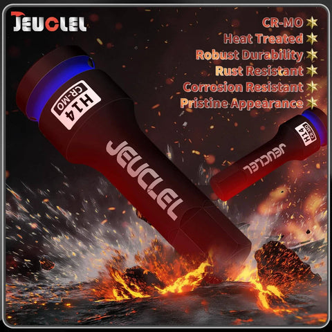 14mm Hex Impact Socket Two Pack, 1/2 Inch Drive, Lengthened Cr-Mo Steel H14 Allen Socket Adapter with fiery background