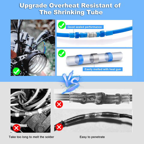 Heat shrink solder seal wire connector kit, 120 pcs, waterproof insulated terminals for marine automotive use