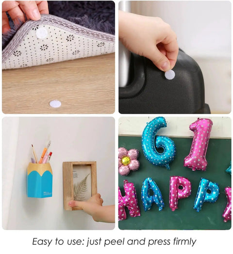Adhesive Hook and Loop Dots 0.59 Inch White 1000 Pcs 500 Pairs Arts and Crafts in various applications