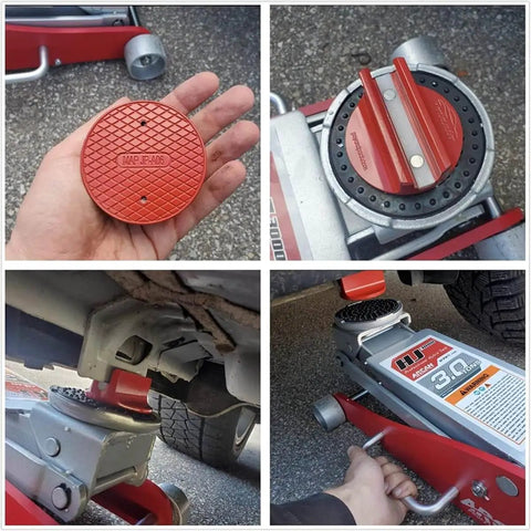 Universal Aluminum Grooved Magnetic Jack Pad For Pinch Welds 0.39 Inch Slot Frame Rail Adapter seen from multiple angles