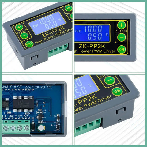 Plug-and-Play PWM Pulse Generator For Motor Speed Control With LCD Readout, 1Hz To 150KHz Frequency Range, swappable PWM or pulse mode