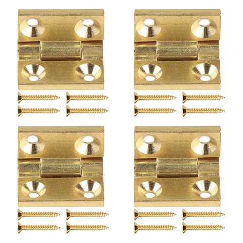 Mini Solid Brass Hinges With Screws Set For Wooden Boxes And Jewelry Cases, Tough Small Box Hinges For Crafts And DIY Projects