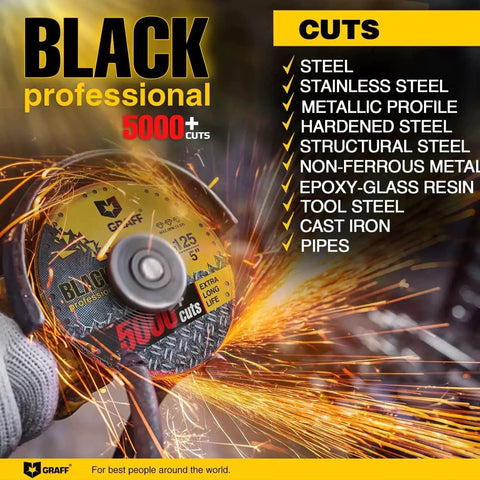 5 Inch Diamond Cut Off Wheel For Angle Grinder Pro Grade Long Life Metal Cutting Disc in action, sparks flying from steel cut