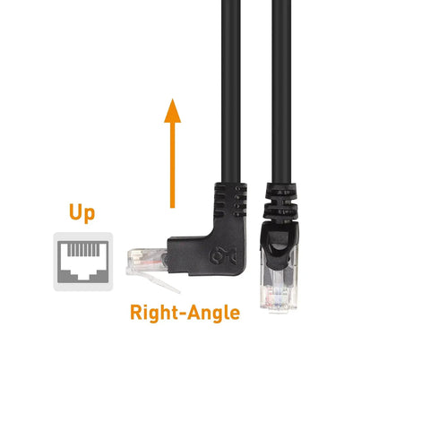 10Gbps Ready Cat 6 Right Angle Ethernet Cables Dual Pack 5 Foot Up And Down Angled RJ45 Patch Cables For Tight Spaces Photo