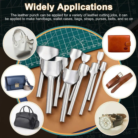 Leather Corner Punch Set In 5 Sizes 10mm 15mm 20mm 30mm 40mm Half Round Arc Shaped Edge Cutter for belts and wallets
